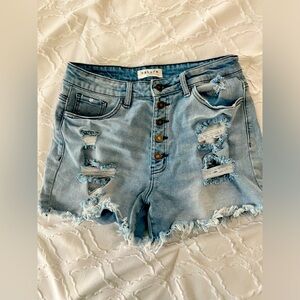 Kancan size L denim distressed shorts